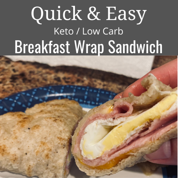 Keto Low Carb Breakfast Wrap Sandwich
