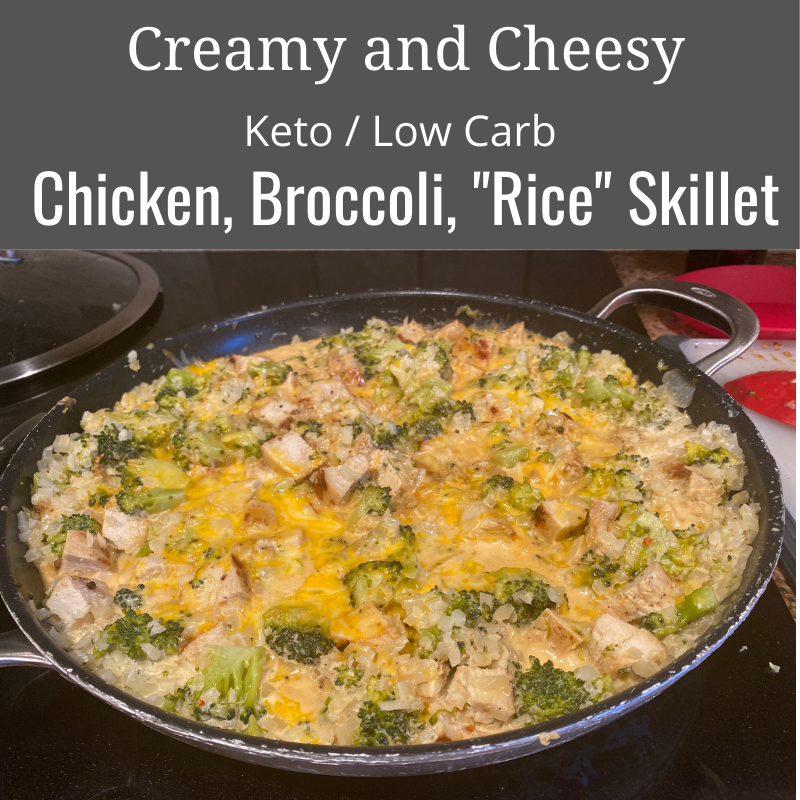 Low Carb Chicken, Broccoli and Rice Skillet